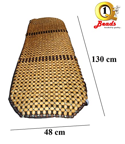 Image of Q1 Beads Wooden Beads Seating pad for Car's Rear seat, Suitable for Long Journey(1 Pack)