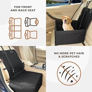Extra Stable Dog Car Seat - Robust and Safe: Reinforced Walls, 3 Belt System for Small to Medium-Sized Dogs - Waterproof for Back or Front Seat (Black) Extra Stable Dog Car Seat Robust and Safe Reinforced Walls 3 Belt System for Small to Medium Sized Dogs Waterproof for Back or Front Seat Black