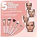 Pro Face Contour Brush Set - Synthetic Contouring Sculpting and Highlighting Kit - Cream Blush Powder Flat Nose Cheek Round Small Angled Fan Tapered Precision Kabuki Foundation Makeup Brushes