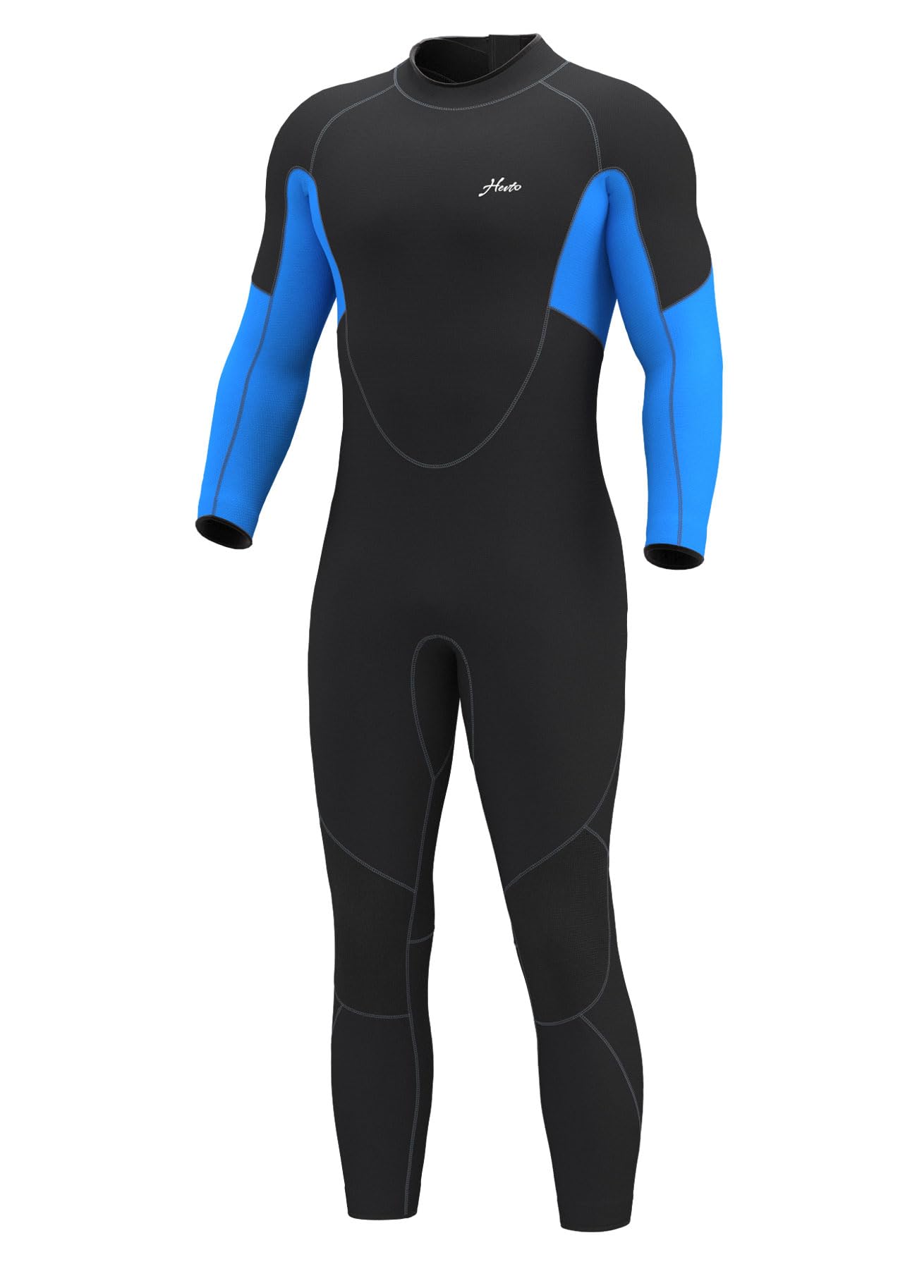 Hevto Men Wetsuit 5/4/3/2mm Neoprene Full Wet Suit in Cold Water for Scuba Diving Surfing Swimming for Water Sports