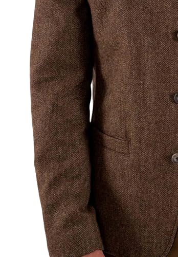 Men's Herringbone Tweed Blazer Collar Slim Fit Wedding Vintage Jacket2
