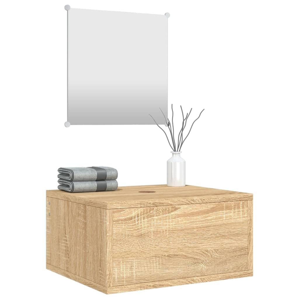 vidaXL Ensemble de Meubles Salle de Bain Armoires 2 pcs, Armoires Murales avec Miroir, Placards de Rangement, Moderne, Chêne Bois d'Ingénierie
