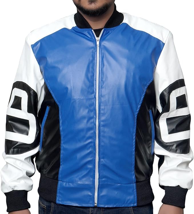 Men's 90's Retro 8-Ball Pool Billiard Bomber Jacket - Faux Leather Vintage Style4