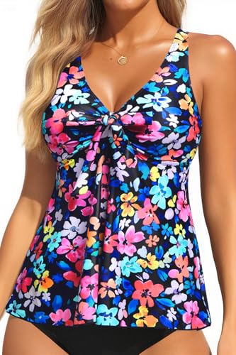 Image of Yonique Women's Flowy Tankini Top - Modest Swim Top with Loose Fit, No Bottom