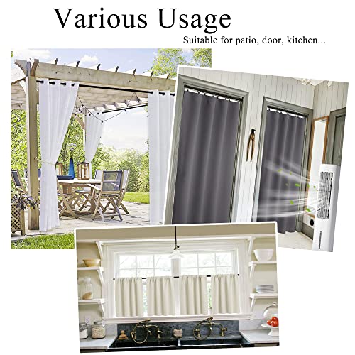 RYB HOME Short Tension Curtain Rod 1 Inch Diameter Rustproof Adjustable Length Heavy Duty Easy Install for Farmhouse Kitchen Doorway Bathroom Outdoor Nursery Cafe, 28 to 48 Inch, Matte Black
