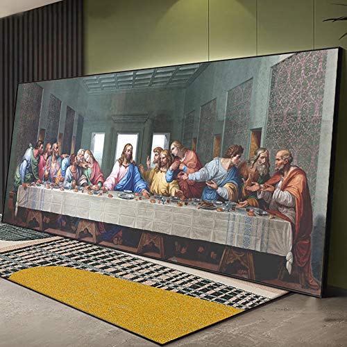 La Cène de Da Vinci affiche sur toile 30x90 cm moderne pour la décoration murale du salon