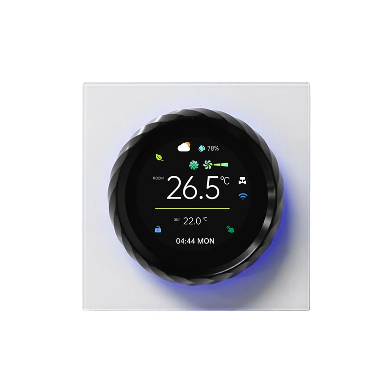 2025 Tuya WiFi Thermostat Air Conditioner Temperature Humidity Controller LCD Knob App Voice Temperature Control(Black White)