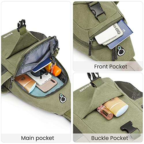 G4Free Canvas Sling Bag Crossbody Backpack With Usb Charging Port & Rfid Blocking, Hiking Daypack Chest Bag For Women Men(Army Green) #TOP4