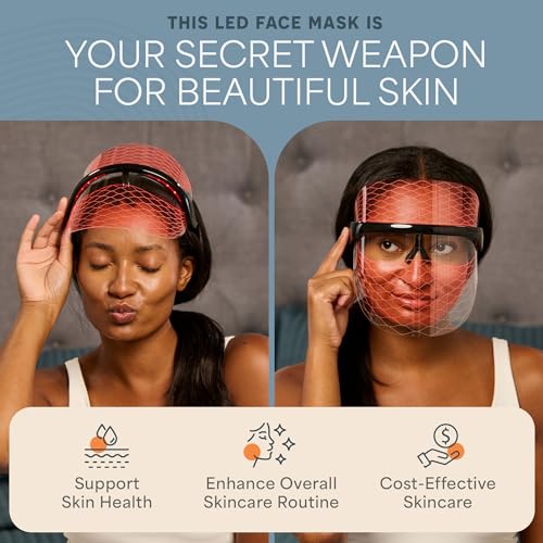 LifePro – Red Light Therapy for Face – LED Face Mask Light Therapy with Red and Blue Modes – Vizacure Rechargeable, Portable Skincare Mask for At-Home Use