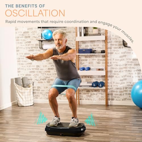 Image of Lifepro Waver Mini Vibration Plate Exercise Machine with Remote & Bands - Compact Whole Body Vibrating Plate for Lymphatic Drainage & Muscle Toning - Shake Machine with 99 Speed Levels & 10 Presets
