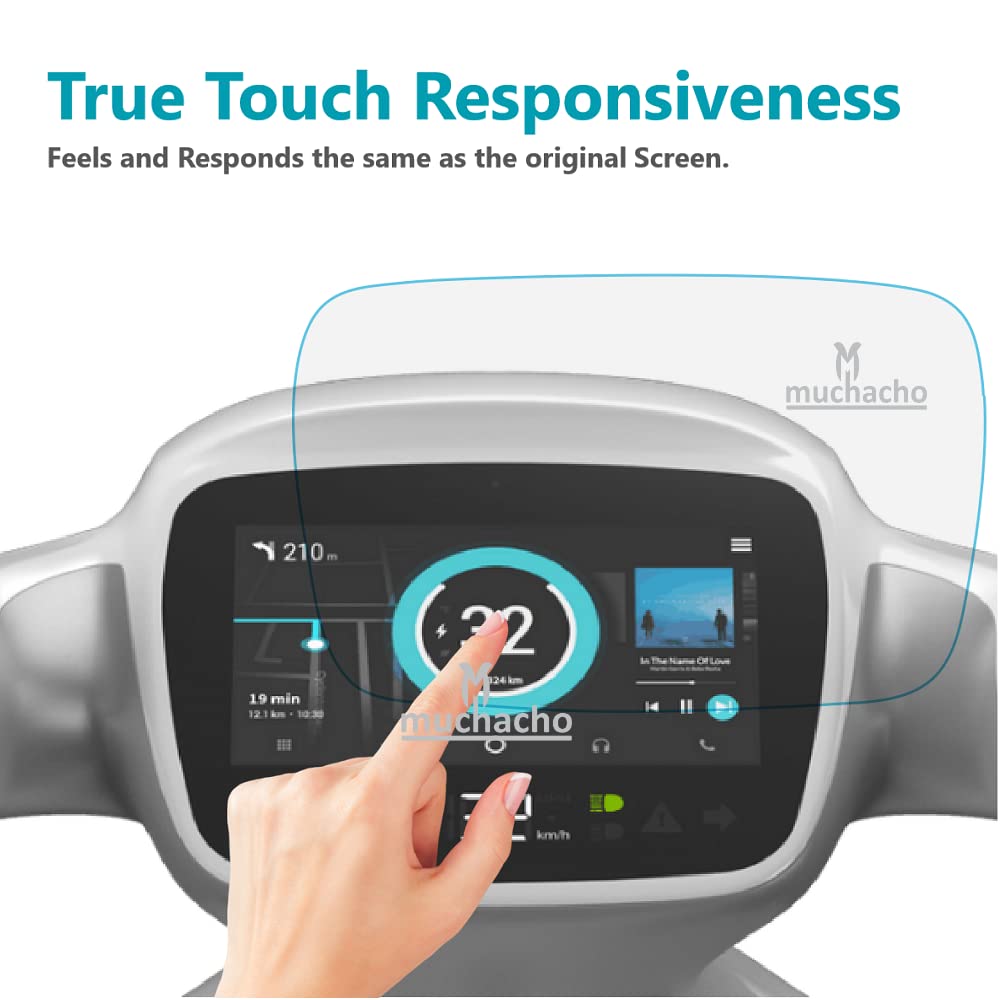 MUCHACHO Tempered Glass Screen Protector Full Screen Guard for Electric Scooter Ola S1 / S1 Pro/Ola S1 Air Gen 2 - (Tougher Than 9H) with Easy Installation Kit, Clear 3