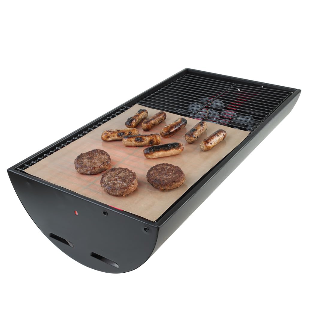 Non-Stickware Essential BBQ Grill Mats Non Stick Reusable for Gas Charcoal Electric Barbeques, Ovens & Microwaves, Easy To Clean Non Toxic BBQ Baking Mat Heat resistant Roasting, Cut Size (2, 400x450)