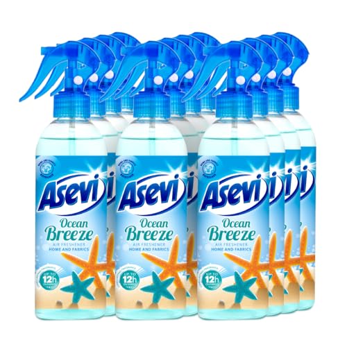 Asevi Air Freshener Spray, Air Fresheners for the Home, Room and Fabric Freshener, Multipack of 12 X 400ml (Ocean Breeze)