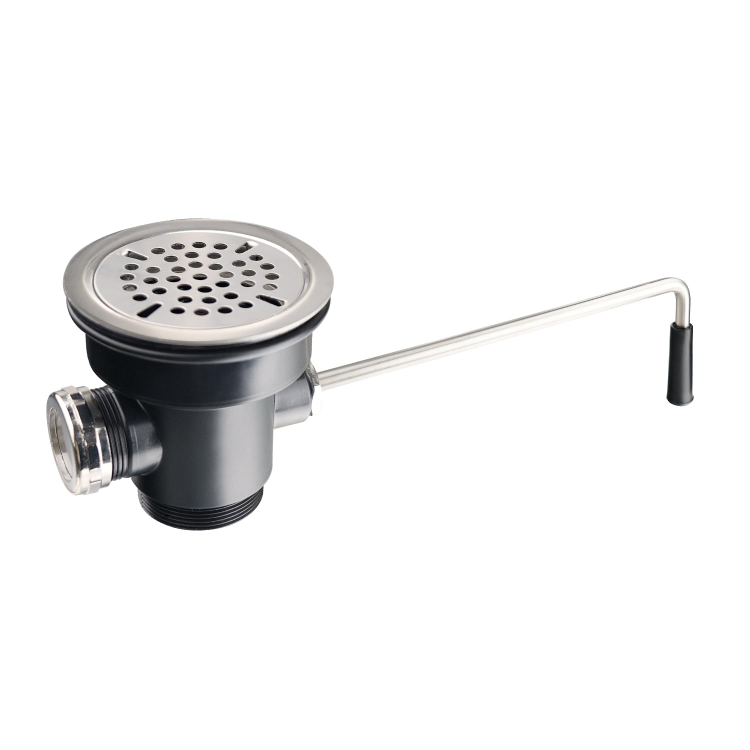 Drenaje de fregadero comercial de 3-1/2 pulgadas, válvula de drenaje de residuos de plástico PVC con mango de palanca, apertura de drenaje de fregadero de cocina, tapón de fregadero comercial