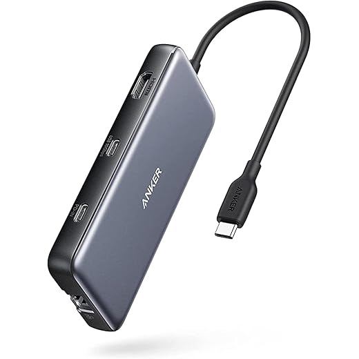 Anker 555 USB-C Hub (8-in-1), with 100W Power Delivery, 4K 60Hz HDMI Port, 10Gbps USB C and 2 A Data Ports, Ethernet microSD SD Card Reader, for MacBook Pro More