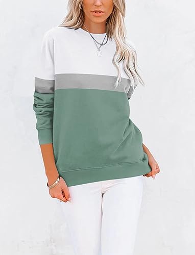 Miniatura 3 de PGANDS Women's Color Block Sweatshirt Tops Long Sleeve Crewneck Soft Cute Lightweight Tunic Pullover with Pocket