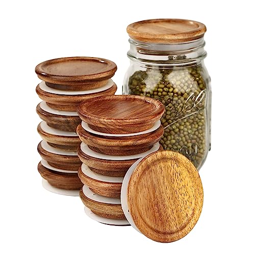 Acacia Mason Jar Lid Canning Lids Airtight Regular Mouth 12 Pack