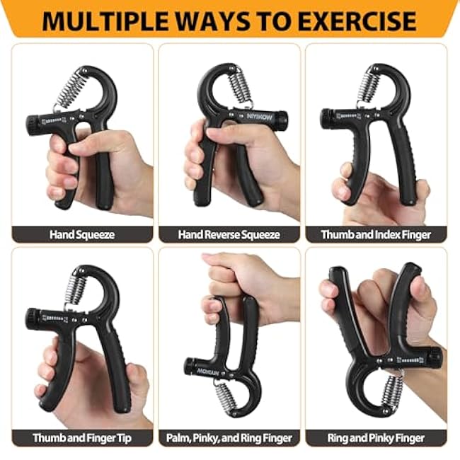 NIYIKOW 2 Pack Grip Strength Trainer, Hand Grip Strengthener, Adjustable Resistance 22-132Lbs (10-60kg), Forearm Strengthener, Perfect for Musicians Athletes