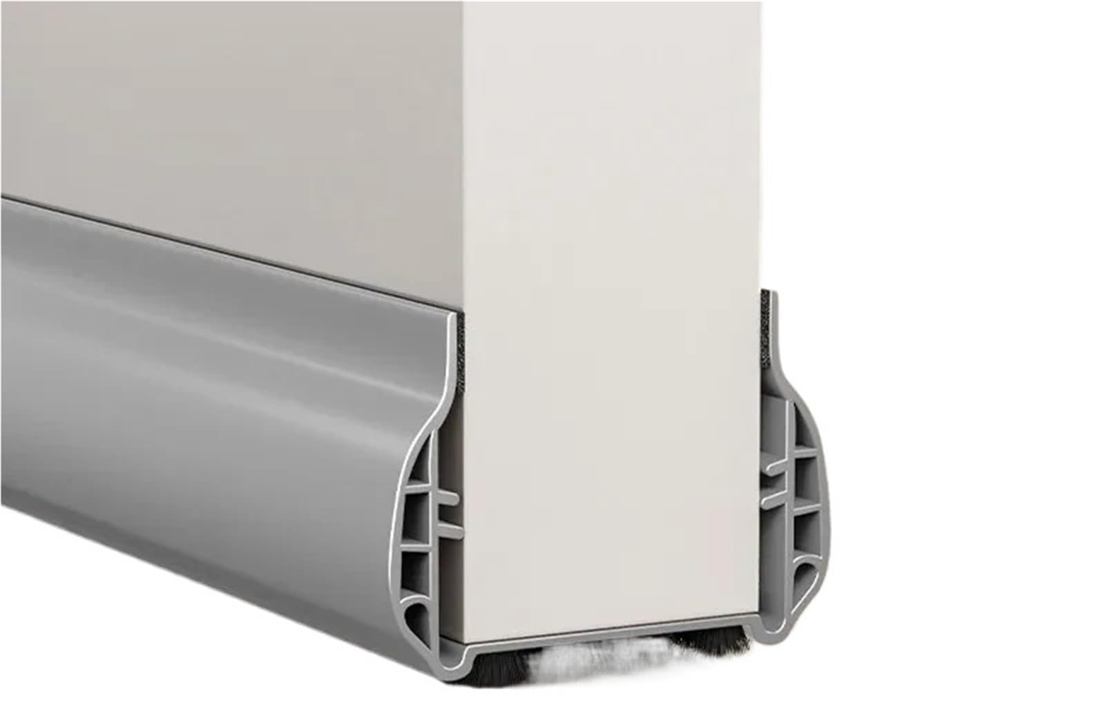 Draft Excluder For Doors Door Bottom Sealing Strip With Wool-belt Wind-proof Dustproof Under Door Draft Stopper Self Adhesive Soundproof Seam Stripping(Grey)
