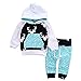 Toddler Infant Baby Boys Deer Long Sleeve Hoodie Tops Sweatsuit Pants Outfit Set (18-24 Months, Blue)