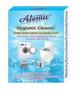 Atomic Washing Machine Cleaner Powder/Descaling Powder for Tub & Drum Suitable For Top Load & Front Load Washing Machine (Pack of 2, 150gm Each)