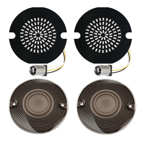 Image of Benlari 3 1 /4 inch LED Turn Signals, 81 LEDs Rear 1156 1157 Turn Signals Brake Light Kit with 2 Smoked Lens Cover Fit for Harley Davidson Touring Sportster Iron 883 Dyna Softail 1986-2024