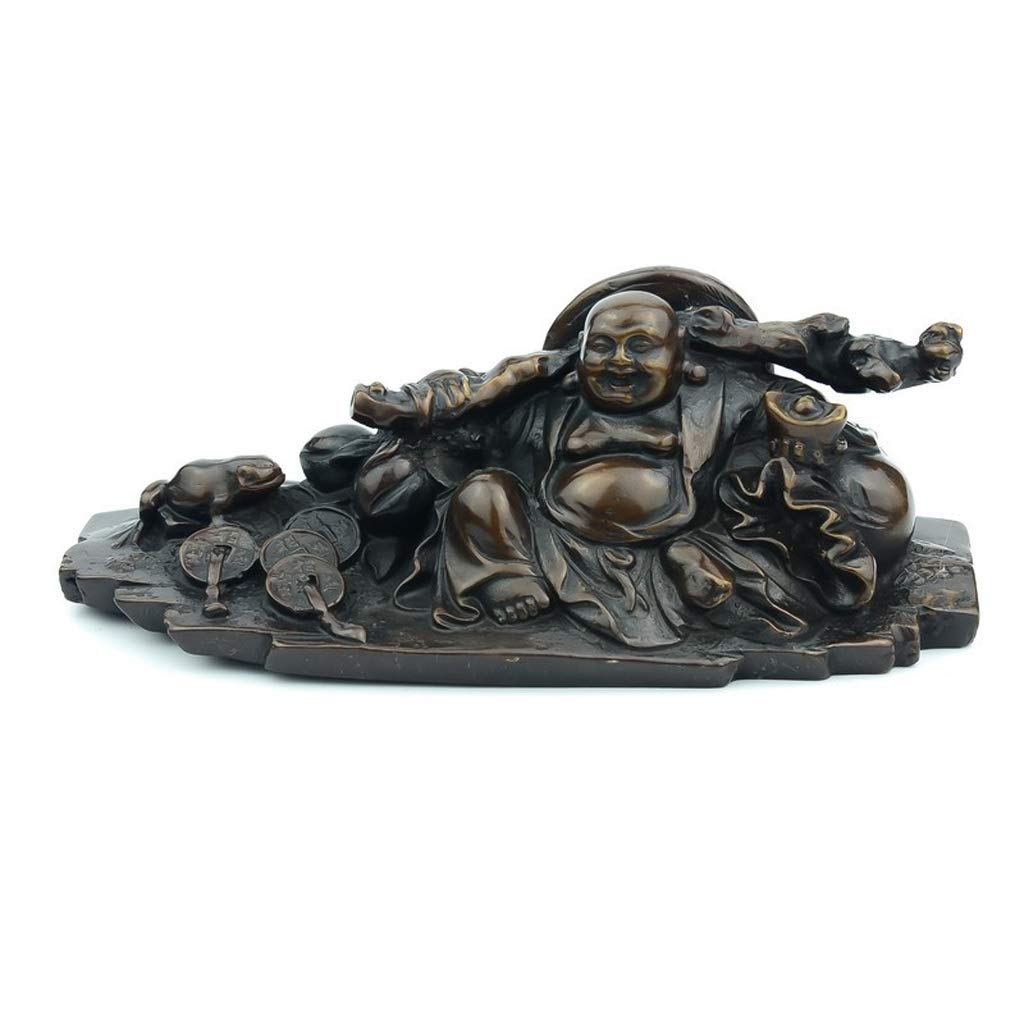 SnamicE ornaments decor brass laughing buddha maitreya statue wealth sculpture home decor gift collection store opening congratulations gift,