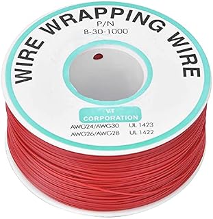 LANTRO JS 300m Tin Plated Copper Wire Wrapping, 30 AWG Insulation Wrapping Copper Test Cable, Single Strand Red Copper Wire or Eletronic Test