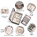 Vlando Jewelry Box for Women Girls, 2 Layer Travel Jewelry Organizer Case, PU Leather Medium Jewelry Storage with Removable Tray for Necklace Earrings Rings Bracelets, Birthday Vintage Gift, Grey
