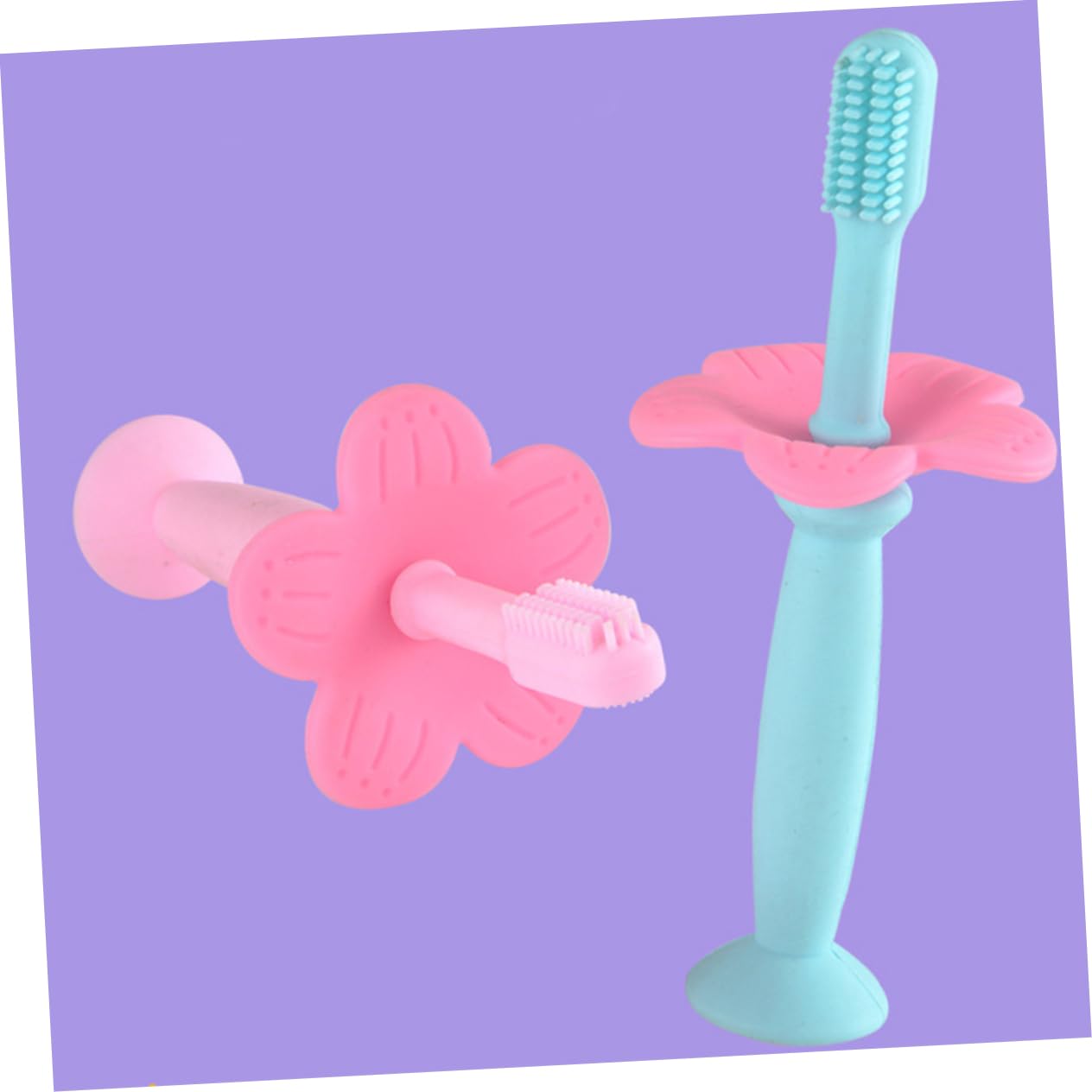 Beavorty 3 Set Di Spazzolini Manuali Per Ragazzi E Ragazze Spazzola in Silicone Setole Morbide Sicuri Per I Più Piccoli 2 Pezzi * 3