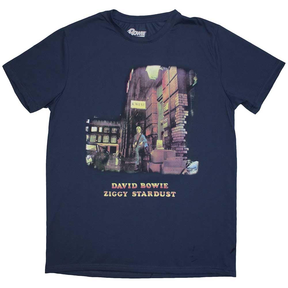 Paradiso Clothing Unisex Blue David Bowie Ziggy Stardust T Shirt - Xl