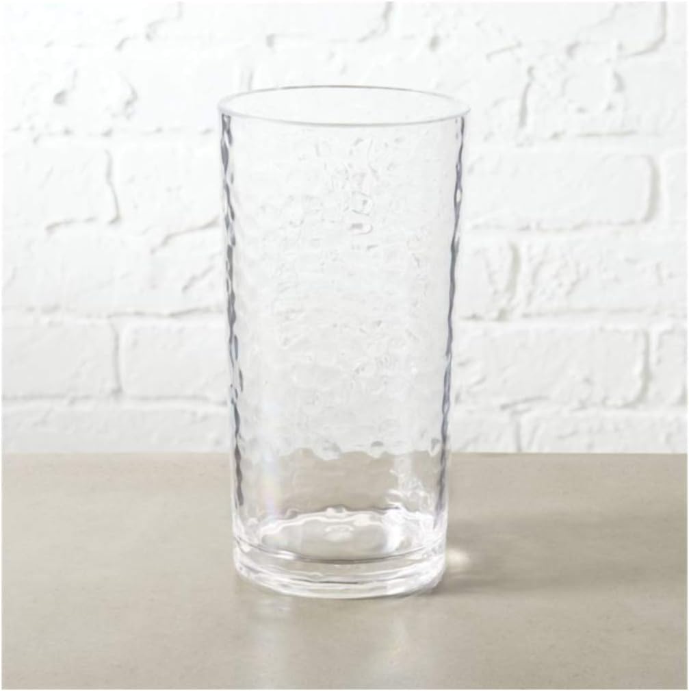 KX-WARE 20-ounce Acrylic Glasses Plastic Tumbler, set of 12 Clear - Hammered Style, Dishwasher Safe, BPA Free