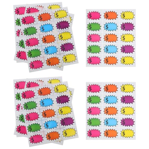 PRETYZOOM Etiquetas de Precio para Supermercado 7,62x5,08 Cm 150 Piezas Adhesivas Removibles para Venta Minorista con Símbolo de Dólar para Exhibición y Fijación Temporal en