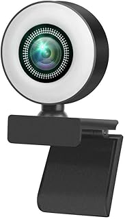 LOGOGO Webcam 1080P with Microphone and Ring Light (Three-Stage Adjustable), HD Web Cam with USB for Skype Twitch Stream Video Calling, Web Camera Built-in Microphone and Advanced Autofocus