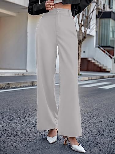 Image of Aahwan Solid Offwhite High Waist Wide Leg Pants for Women's & Girls'
