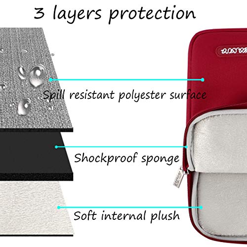 Image of MOSISO Laptop Case 14 inch, 14 inch Laptop Sleeve Compatible with HP Lenovo Dell ASUS Acer, HP Stream, Dell Latitude, Lenovo IdeaPad, Polyester Vertical Computer Sleeve Bag with Pocket, Red