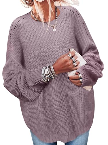 Sweaters for Women Oversized Sweater Dress Fall Fashion School Outfits 2025 Plus Size Clothes Womens Tops Blouses Dressy Casual Sweatshirts Trendy Holiday Winter Ladies Clothing Pink 2XL