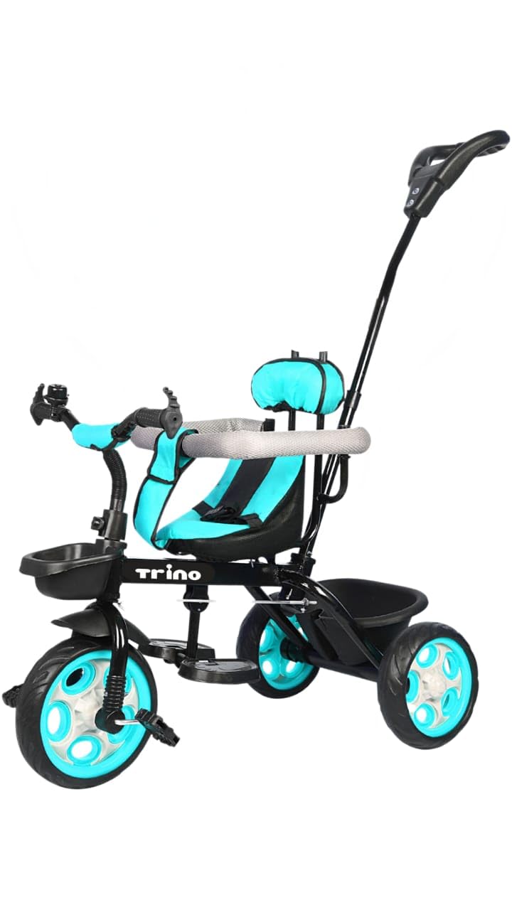 TR1 RX600 Trike: Plug & Play Baby Tricycle with Parental Control, Cushion Seat, and Safety Guard Rail. Suitable for 12-48 Months, up to 30 kg (Sea Green). Made in India.-image-18