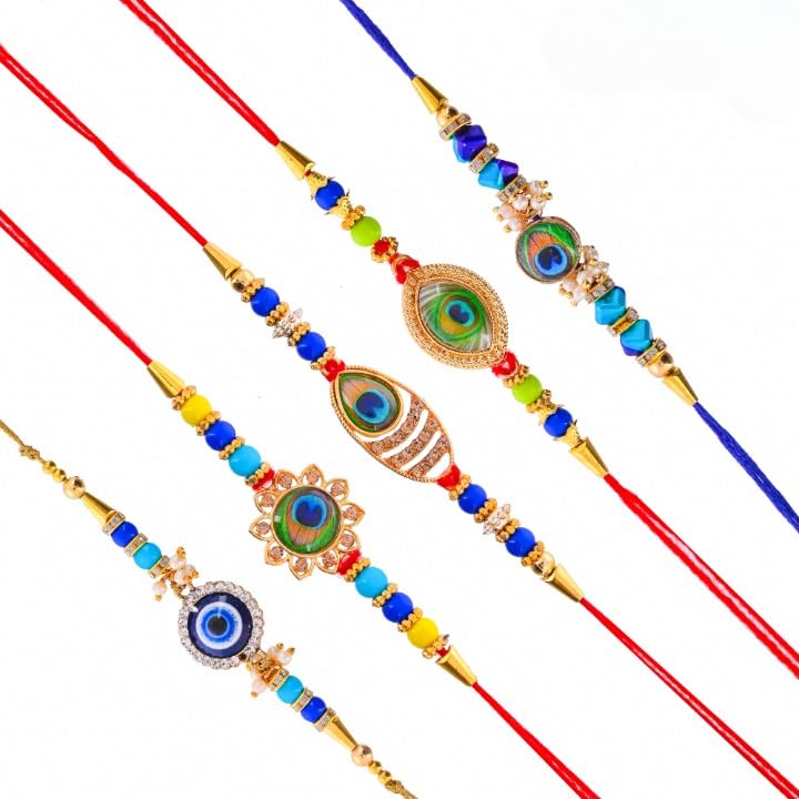 perpetual Rakhi for Brother and Bhabhi Eco Friendly Evil Eye Shape Rakhi Bracelet and Rakhi for Brother Set of 5 with Rakhi Festive Wooden Cutout As Gift (B0D53TMH7M) Amazon Price History, Amazon Price Tracker