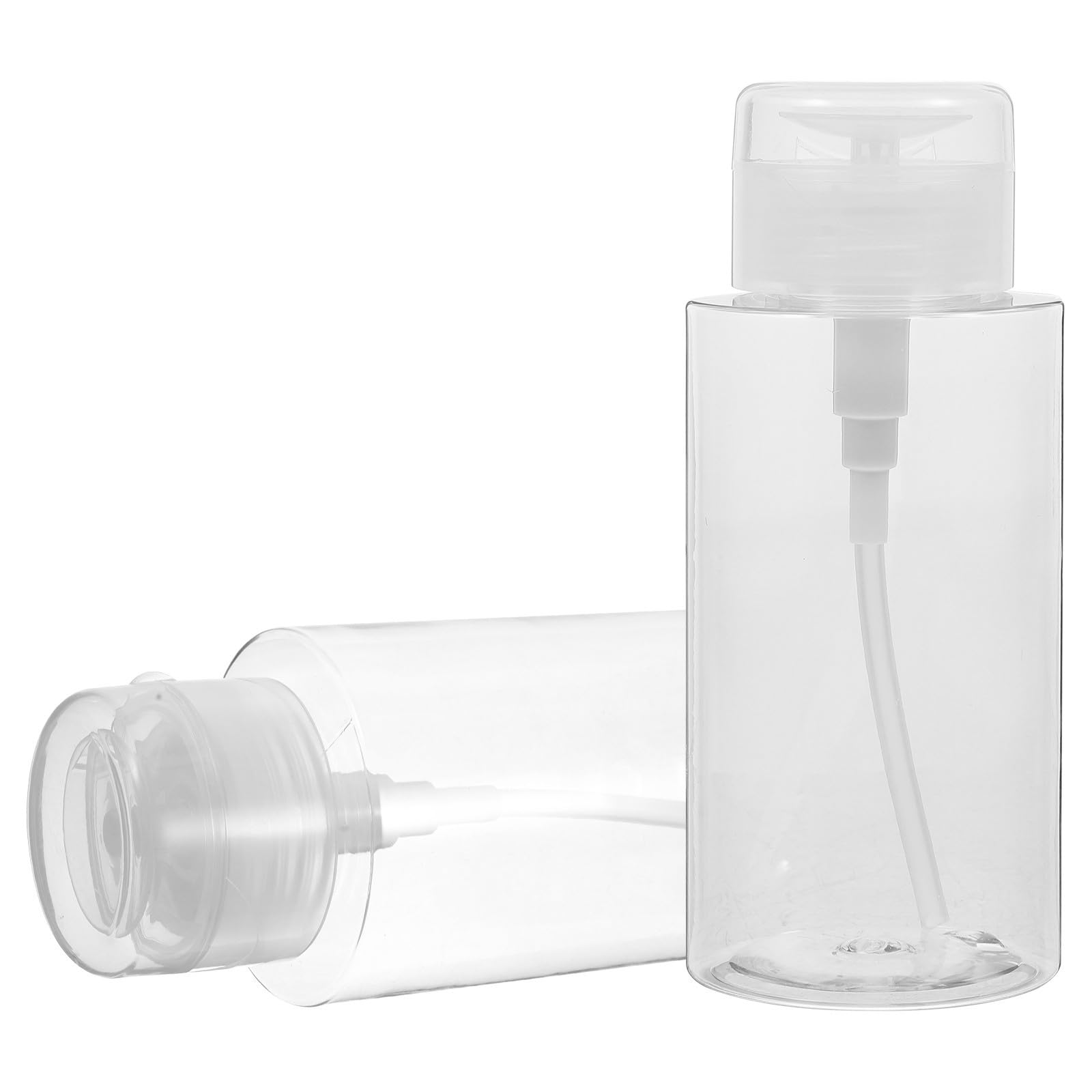 Dosatore Pompa per Liquidi 300ml 2 Pezzi Bottiglia Vuota in Plastica Riutilizzabile con Pompa Push-down, Contenitore Cosmetico per Struccante e Viaggio Quotidiano