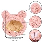 JOICEE Cute Cat Costume Warm Bear Hat Adjustable Soft Small Pet Headwear for Puppy Dog (Pink) - Image 3