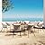 GO 7 Pieces Patio Dining Set, All-Weather Outdoor Furniture Set with Dining Table and Chairs, Acacia Wood Tabletop, Metal Frame, for for Garden, Backyard, Balcony, Beige