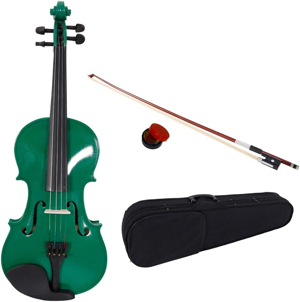 New 4/4 Acoustic Violin & Case & Bow & Rosin for Violin Beginner (Green)