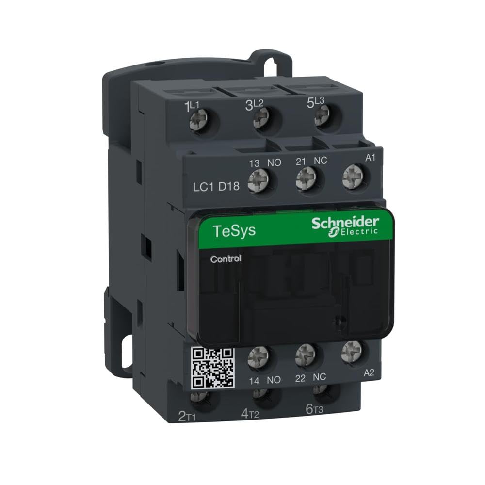 Schneider Electric LC1D18B7 TeSys D contactor for motor control, resistive load with poles composition 3P,440 V 18 A - 24 V AC coil - LC1D18B7