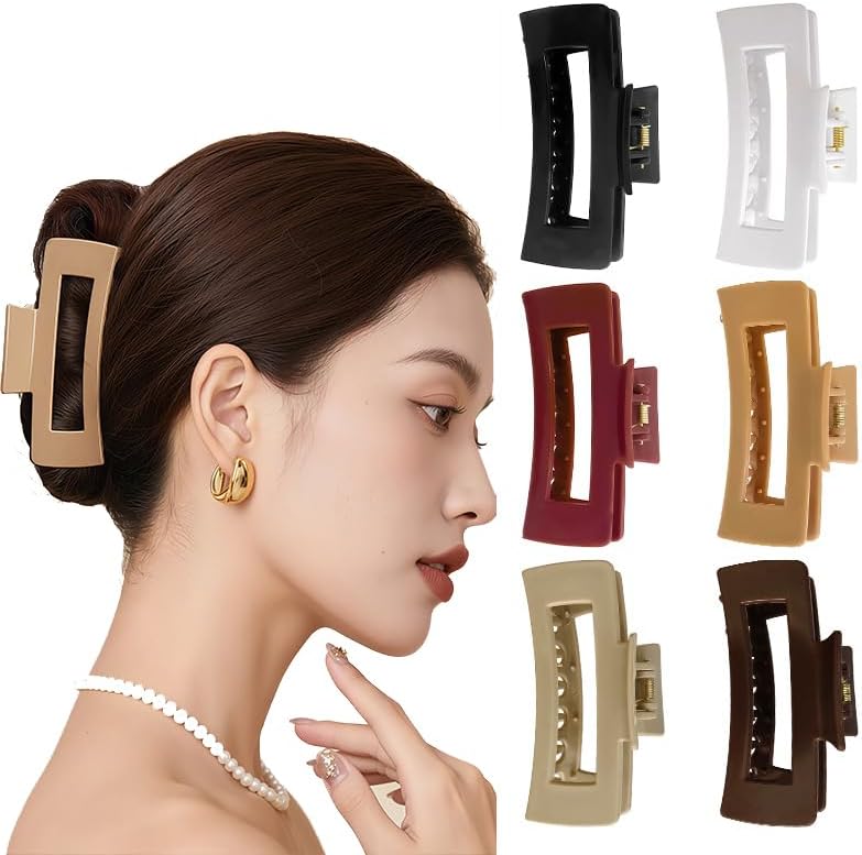 Cloud Claw Clips, Soft & Flexible Cozy Claw Clips, Bendable Silicone Hair Clip for Women, 4.2in Large Non-slip Barrettes for Thin Thick Curly Hair (6pc, 4.2in)