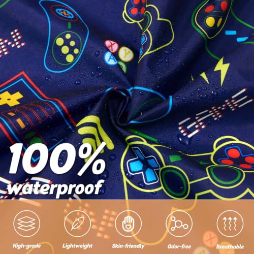 Image of WAWSAM Lightweight Rain Poncho Kids, Ponchos for Kids Waterproof Reusable Hooded, Kids Poncho Rain Jacket