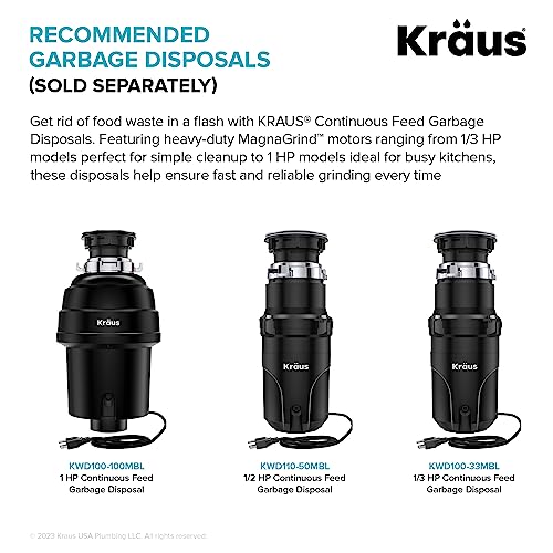KRAUS Garbage Disposal Air Switch Kit in Matte Black with Push Button, AC Adapter, Power Cord, and Air Tube Included, KWDA-100MB - image 5