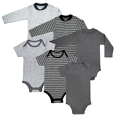 PANTONECLO Unisex Baby Body Baumwolle Strampler Multipack (6er Pack)_92