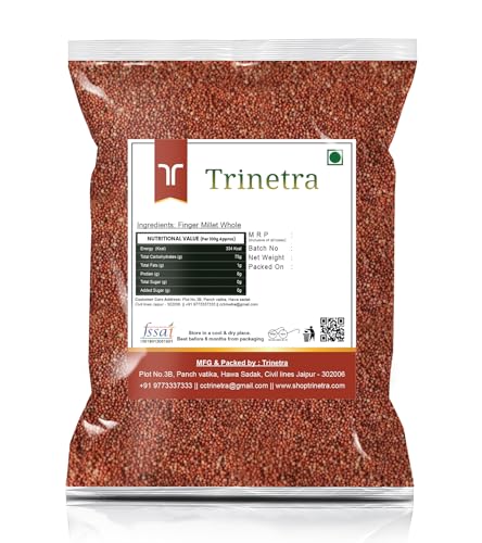 Image of Trinetra Ragi Sabut (Finger Millet Grain) | Calcium-Rich Healthy Millet for Everyday Use | 500 g