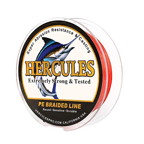 Hercules Super Cast 100M 109 Yards Braided Fishing Line 60 LB Test for Saltwater Freshwater PE Braid Fish Lines Superline 8 Strands
